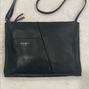 margot Black Leather Slim Crossbody
